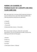 NURSING 304 SAUNDERS ATI PHARMACOLOGY KEY CONCEPTS AND DRUG CLASS GUIDE 2026