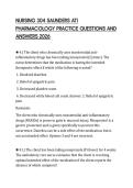 NURSING 304 SAUNDERS ATI PHARMACOLOGY PRACTICE QUESTIONS AND ANSWERS 2026