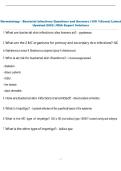 Dermatology - Bacterial Infections Questions and Answers &lpar;100 &percnt;Score&rpar; Latest  Updated 2026 &vert; With Expert Solutions