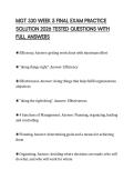 MGT 330 WEEK 5 FINAL EXAM PRACTICE SOLUTION 2026 TESTED QUESTIONS WITH FULL ANSWERS