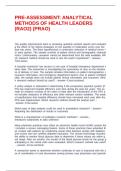 PRE-ASSESSMENT&colon; ANALYTICAL METHODS OF HEALTH LEADERS &lpar;RAO2&rpar; &lpar;PRAO&rpar;