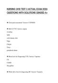 NURSING 2410 TEST 3 ACTUAL EXAM 2026 QUESTIONS WITH SOLUTIONS GRADED A&plus;