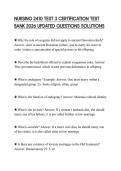 NURSING 2410 TEST 3 CERTIFICATION TEST BANK 2026 UPDATED QUESTIONS SOLUTIONS