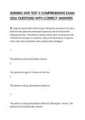 NURSING 2410 TEST 3 COMPREHENSIVE EXAM 2026 QUESTIONS WITH CORRECT ANSWERS