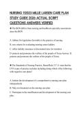 NURSING 112023 MILLIE LARSEN CARE PLAN STUDY GUIDE 2026 ACTUAL SCRIPT QUESTIONS ANSWERS VERIFIED
