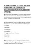 NURSING 112023 MILLIE LARSEN CARE PLAN STUDY GUIDE 2026 CERTIFICATION EVALUATION COMPLETE ANSWERS EXPERT APPROVED
