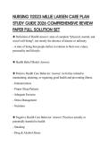 NURSING 112023 MILLIE LARSEN CARE PLAN STUDY GUIDE 2026 COMPREHENSIVE REVIEW PAPER FULL SOLUTION SET