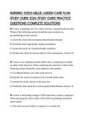 NURSING 112023 MILLIE LARSEN CARE PLAN STUDY GUIDE 2026 STUDY GUIDE PRACTICE QUESTIONS COMPLETE SOLUTIONS