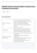 NSG222 Family Nursing &lpar;Pediatrics Section&rpar; Exam 1 Questions and Answers