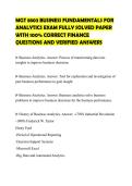 MGT 8803 BUSINESS FUNDAMENTALS FOR ANALYTICS EXAM FULLY SOLVED PAPER WITH 100&percnt; CORRECT FINANCE QUESTIONS AND VERIFIED ANSWERS