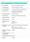 Introduction to Pathopharmacology in NSG222- Questions and Answers  