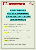 RAPID DEVELOPER CERTIFICATION &lpar;MENDIX 9&rpar; ACTUAL 2026 QUESTIONS AND VERIFIED ANSWERS