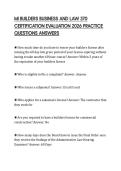 MI BUILDERS BUSINESS AND LAW 370 CERTIFICATION EVALUATION 2026 PRACTICE QUESTIONS ANSWERS