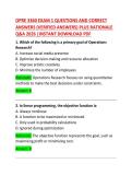 OPRE 3360 Exam 1 Questions and Correct Answers