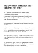 MICHIGAN BUILDERS LICENSE 3 TEST PAPER 2026 STUDY GUIDE REVIEW