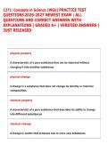 C371&colon; Concepts in Science &lpar;WGU&rpar; PRACTICE TEST  QUESTIONS 2026-2027 NEWEST EXAM &vert; ALL  QUESTIONS AND CORRECT ANSWERS WITH  EXPLANATIONS &vert; GRADED A&plus; &vert; VERIFIED ANSWERS &vert;  JUST RELEASED 