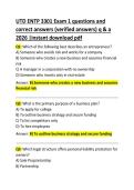 UTD ENTP 3301 Exam 1 Questions and Correct Answers