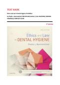 TEST BANK Ethics and Law in Dental Hygiene 3rd Edition by Phyllis L&period; Beemsterboer RDH MS EdD &lpar;Author&rpar; &vert;&vert;ALL CHAPTERS&vert;&vert;VERIFIED ANSWERS&vert;&vert;COMPLETE GUIDE