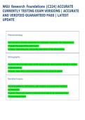 WGU Research Foundations &lpar;C224&rpar; ACCURATE  CURRENTLY TESTING EXAM VERSIONS &vert; ACCURATE  AND VERIFIED GUARANTEED PASS &vert; LATEST  UPDATE 