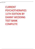 CURRENT  PSYCHOTHERAPIES  11TH EDITION BY  DANNY WEDDING  TEST BANK&vert;&vert;ISBN&colon;9781305865754