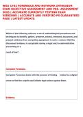 WGU C702 FORENSICS AND NETWORK INTRUSION  EXAM OBJECTIVE ASSESSMENT AND PRE- ASSESSMENT  2026 &vert; ACCURATE CURRENTLY TESTING EXAM  VERSIONS &vert; ACCURATE AND VERIFIED FR GUARANTEED  PASS &vert; LATEST UPDATE