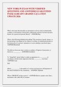 NEW YORK PI EXAM WITH VERIFIED  QUESTIONS AND ANSWERS&vert;&vert; GUARANTEED  PASS&vert;&vert; ALREADY GRADED A&plus;&vert;&vert; LATEST  UPDATE 2026