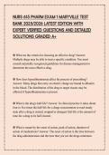 NURS 615 PHARM EXAM 1 MARYVILLE TEST BANK 2025&sol;2026 LATEST EDITION WITH EXPERT VERIFIED QUESTIONS AND DETAILED SOLUTIONS GRADED A&plus;
