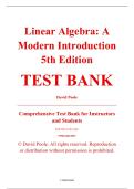 Test Bank &ndash; Linear Algebra&colon; A Modern Introduction&comma; 5th Edition &ndash; David Poole &ndash; ISBN 9798214013053 &lpar;All Chapters Covered 1&ndash;8&rpar;