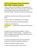 CPCO Certification Exam Questions With 100- Verified Answers&period;docx