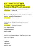ASQ - CQIA &lpar;Certified Quality Improvement Associate&rpar; Exam Questions With 100- Verified Answers&period;docx