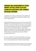 NURSING HESI FUNDAMENTALS EXAM NEWEST ACTUAL EXAM 2024&sol;2025 COMPLETE QUESTIONS AND CORRECT DETAILED ANSWERS