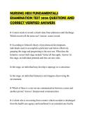NURSING HESI FUNDAMENTALS EXAMINATION TEST 2026 QUESTIONS AND CORRECT VERIFIED ANSWERS