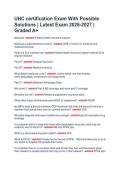 UHC certification Exam With Possible  Solutions &vert; Latest Exam 2026-2027 &vert;  Graded A&plus; 
