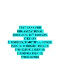 Test Bank for Organizational Behavior&comma; 15th Edition &mdash; Stephen P&period; Robbins & Timothy A&period; Judge &lpar;PDF Download&rpar;