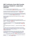 WRT Certification Exam With Possible  Solutions &vert; Graded A&plus; &vert; Latest Exam  2026-2027 