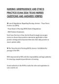NURSING JURISPRUDENCE AND ETHICS PRACTICE EXAM 2026 TEXAS NURSES QUESTIONS AND ANSWERS VERIFIED