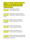 Effects of Climate Change I Edexcel A &lpar;SNAB&rpar; A Level Biology I Primrose Kitten Exam Questions With 100- Verified Answers&period;docx
