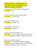 Edexcel English Language Paper 2 Complete Exam Set Questions and Verified Answers &lpar;solutions&rpar;&period;docx