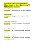Edexcel A-level Chemistry Organic Chem Reactions Exam Questions With 100- Verified Answers&period;docx