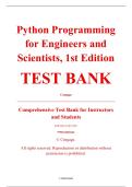 Test Bank &ndash; Python Programming for Engineers and Scientists&comma; 1st Edition &ndash; Cengage &ndash; ISBN 9798214002446 &lpar;All Chapters Covered 1&ndash;13&rpar;