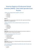 American Registry of Professional Animal Scientists &lpar;ARPAS&rpar; - Beef Cattle Specialist Exam Practice