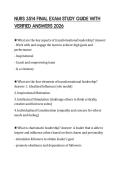 NURS 3514 FINAL EXAM STUDY GUIDE WITH VERIFIED ANSWERS 2026