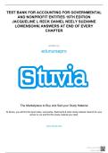 TEST BANK FOR ACCOUNTING FOR GOVERNMENTAL AND NONPROFIT ENTITIES 19TH EDITION JACQUELINE L RECK DANIEL NEELY SUZANNE LOWENSOHN&vert; ANSWERS AT END OF EVERY CHAPTER