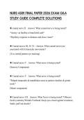 NURS 4581 FINAL PAPER 2026 EXAM Q&A STUDY GUIDE COMPLETE SOLUTIONS