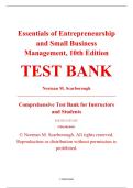 Test Bank &ndash; Essentials of Entrepreneurship and Small Business Management&comma; 10th Edition &ndash; Norman M&period; Scarborough &ndash; ISBN 9780138340421 &lpar;All Chapters Covered 1&ndash;17&rpar;
