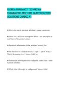 FLORIDA PHARMACY TECHNICIAN EXAMINATION TEST 2026 QUESTIONS WITH SOLUTIONS GRADED A&plus;
