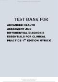 Test Bank for Advanced Health Assessment and Differential Diagnosis 1st Edition Myrick