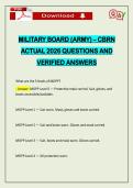 MILITARY BOARD &lpar;ARMY&rpar; &ndash; CBRN ACTUAL 2026 QUESTIONS AND VERIFIED ANSWERS