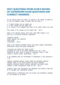 PAST QUESTIONS FROM ACHE'S BOARD OF GOVERNORS EXAM QUESTIONS AND CORRECT ANSWERS