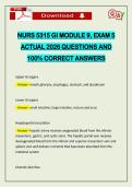 NURS 5315 GI MODULE 9&comma; EXAM 5 ACTUAL 2026 QUESTIONS AND 100&percnt; CORRECT ANSWERS